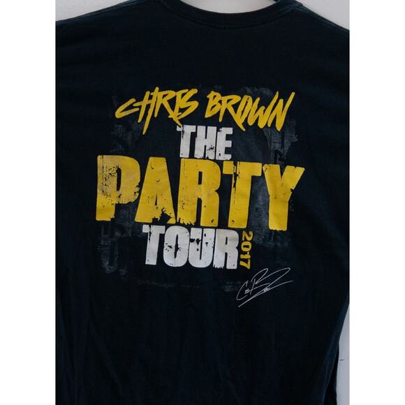 Chris Brown The Party Tour 2017 T-Shirt Black Hip Hop Short Sleeve Mens Size L - Picture 6 of 7